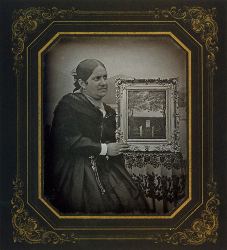 Eduard und Bertha Wehnert: Pauline von der Becke mit dem Bild ihrer Familiengrabsttte, 1845/47